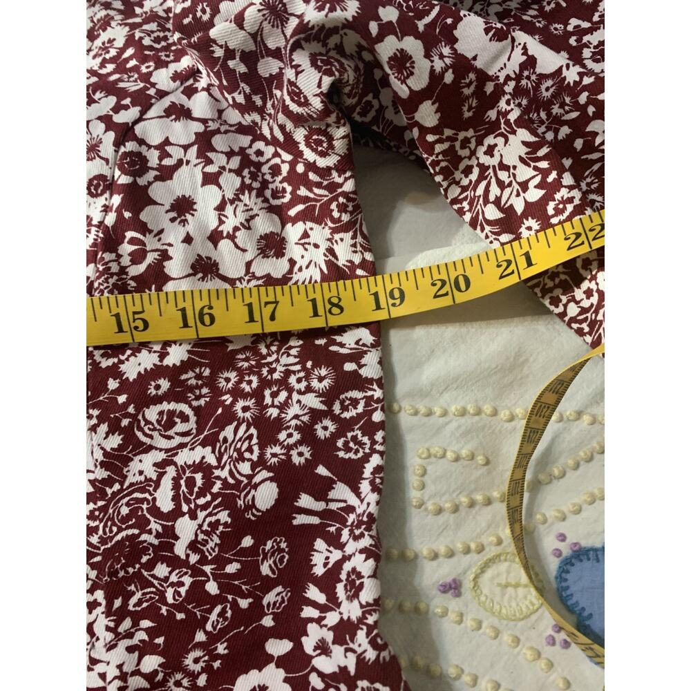 Tuckernuck Hyacynth House Maroon Bagonia Floral Front Zip Mini Dress Large - Picture 4 of 12